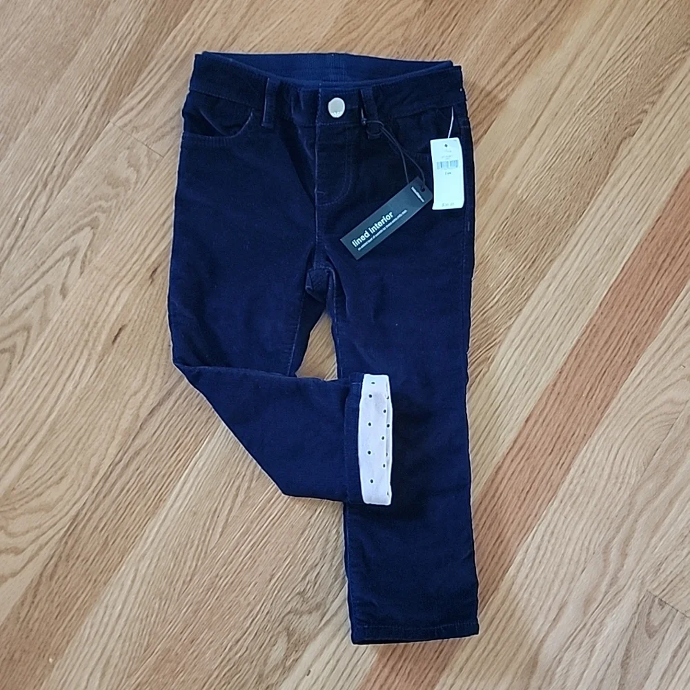 Baby Gap 1969 Blue Corduroy Pink Lined Pants
